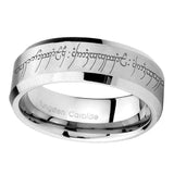 6, 8mm Lord Of The Rings Beveled Edge Brushed Silver Women's Wedding Rings Silver