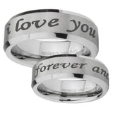 10mm-I-Love-You-Forever-and-ever-Beveled-Matte-Grey-Tungsten-Wedding-Band-Ring