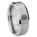 8MM Chief Master Sergeant Beveled Brushed Gray Tungsten Wedding Band