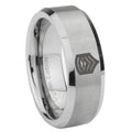 8MM Army Sergeant Major Beveled Brushed Gray Tungsten Promise Ring
