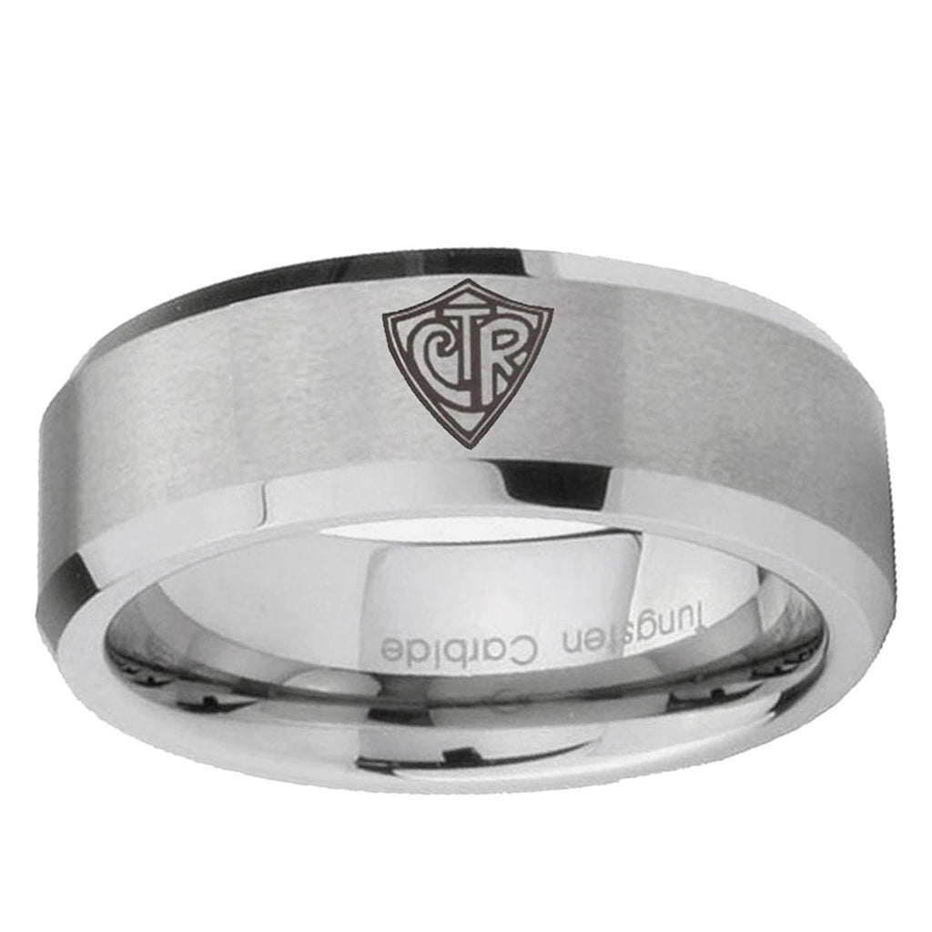 10mm CTR Beveled Edge Matte Grey Tungsten Ring