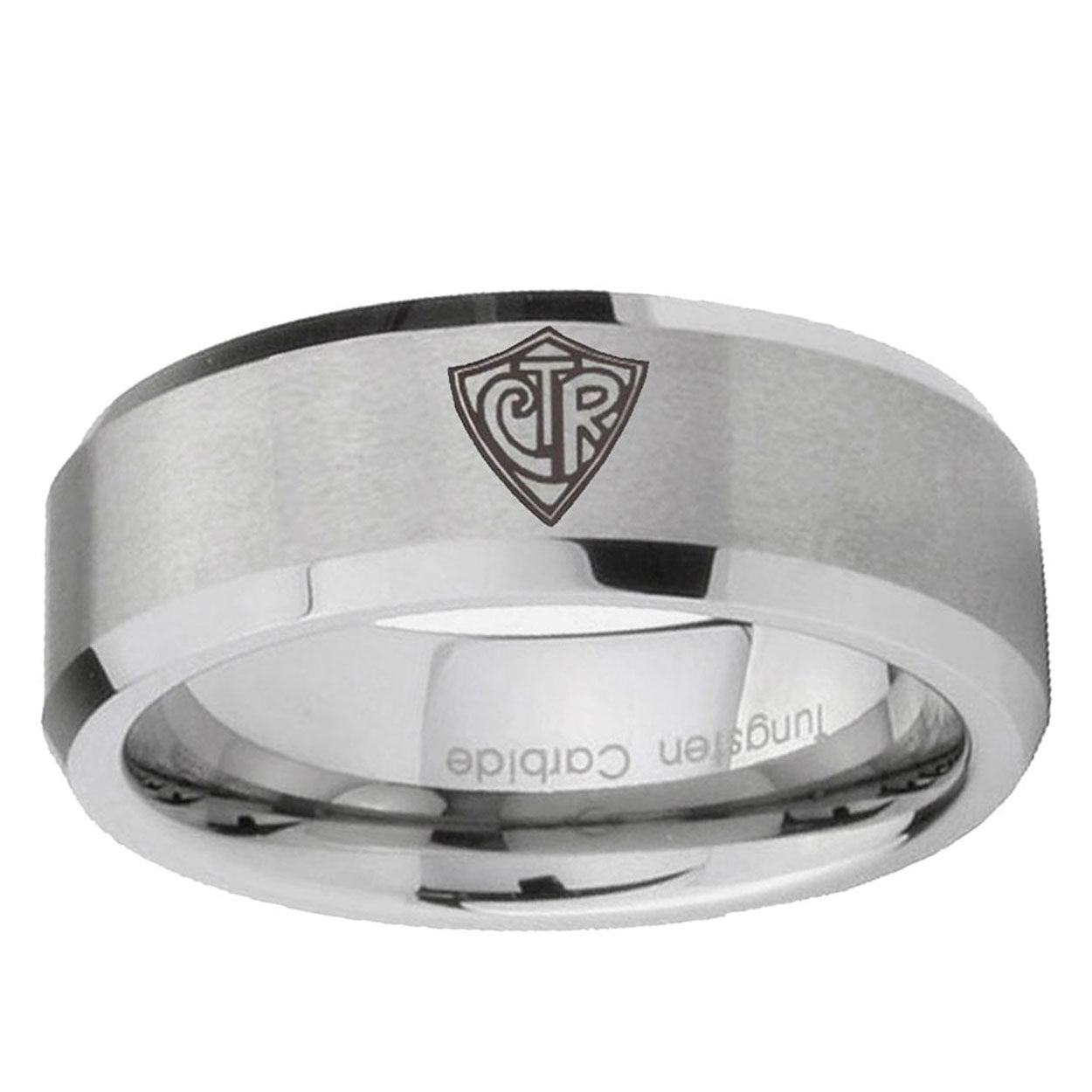 10mm CTR Beveled Edge Matte Grey Tungsten Ring