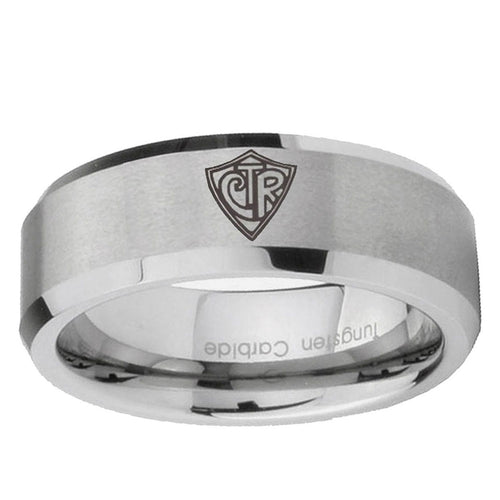 10mm CTR Beveled Edge Matte Grey Tungsten Ring