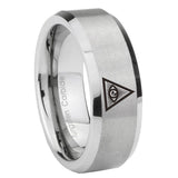 8mm Seeing Eye of God Beveled Edge Brushed Grey Comfortable Wedding Rings