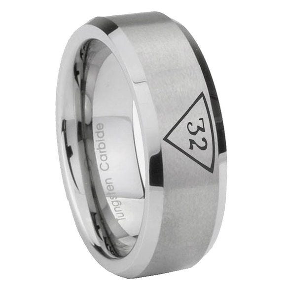 10mm-Masonic-32-Triangle-Freemason-Beveled-Edges-Matte-Grey-Tungsten-Carbide-Rings-for-Men