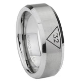 10mm-Masonic-32-Triangle-Freemason-Beveled-Edges-Matte-Grey-Tungsten-Carbide-Rings-for-Men
