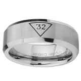 10mm-Masonic-32-Triangle-Freemason-Beveled-Edges-Matte-Grey-Tungsten-Carbide-Rings-for-Men