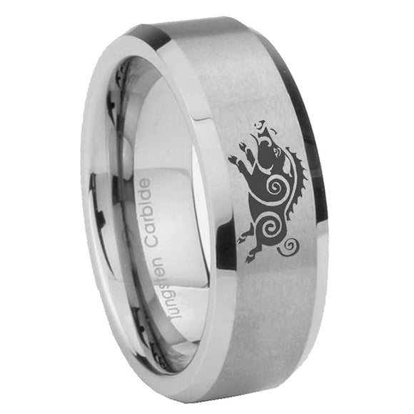 10mm-Wild-Boar-Beveled-Edges-Matte-Grey-Tungsten-Carbide-Mens-Ring-Engraved