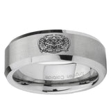 10mm Masonic 32 Degree Freemason Beveled Edge Matte Grey Tungsten Ring