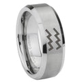 8MM Aquarius Horoscope Beveled Brushed Gray Tungsten Ring For Man