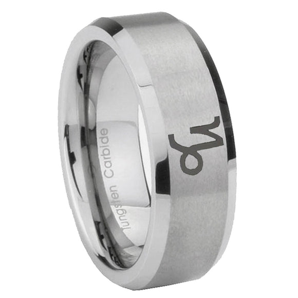 10mm-Capricorn-Zodiac-Beveled-Edges-Matte-Grey-Tungsten-Mens-Engagement-Ring