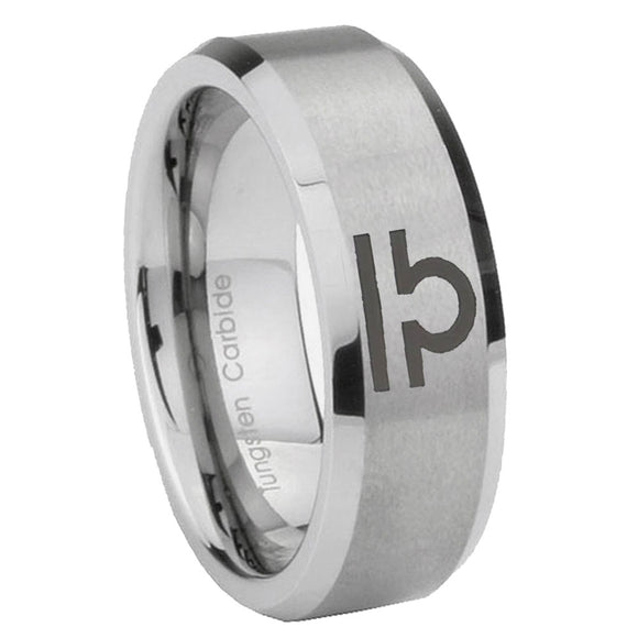 10mm-Libra-Horoscope-Beveled-Edges-Matte-Grey-Tungsten-Carbide-Men's-Promise-Rings