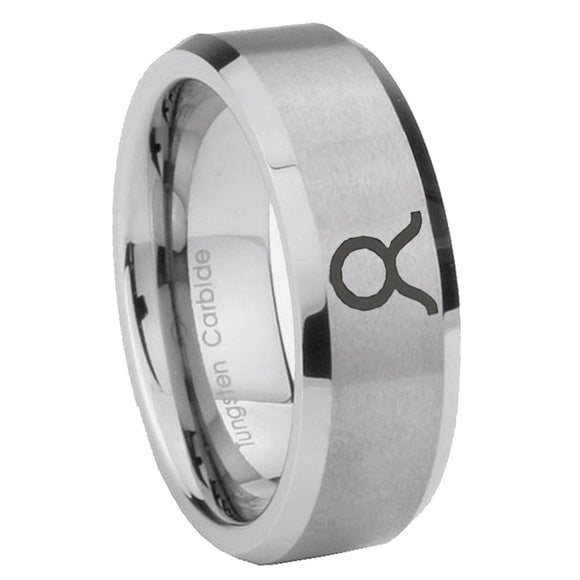 10mm-Taurus-Horoscope-Beveled-Edges-Matte-Grey-Tungsten-Mens-Ring-Personalized