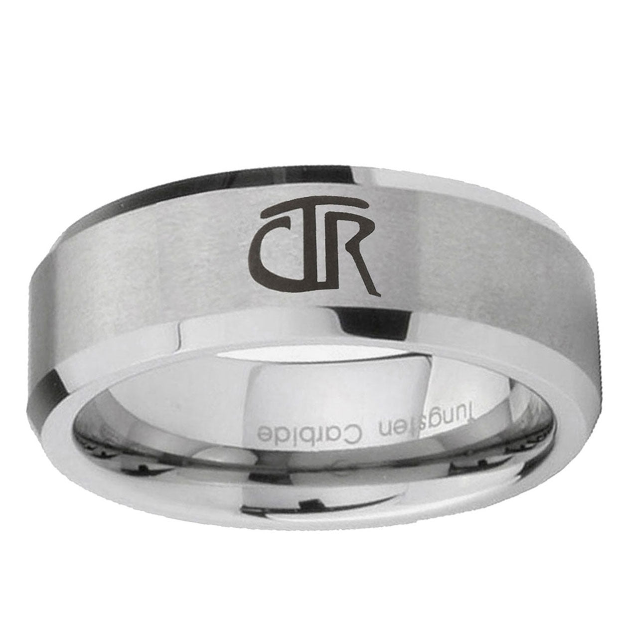 10mm CTR Beveled Edge Matte Grey Tungsten Ring