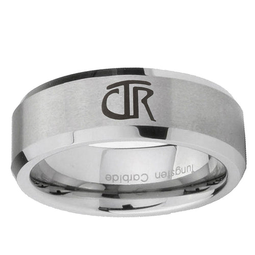 10mm CTR Beveled Edge Matte Grey Tungsten Ring