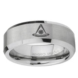 10mm Pester Master Masonic Beveled Edge Matte GreyTungsten Ring