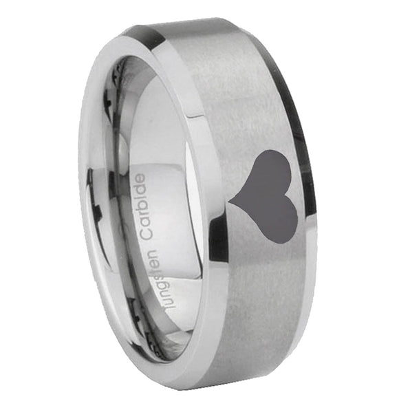 10mm-Heart-Beveled-Edges-Matte-Grey-Tungsten-Carbide-Mens-Ring-Engraved