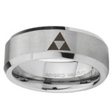 10mm-Zelda-Triforce-Beveled-Edges-Matte-Grey-Tungsten-Carbide-Men's-Ring