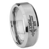 10mm-Beveled-Air-Force-Mirror-Beveled-Edges-Matte-Grey-Tungsten-Carbide-Ring