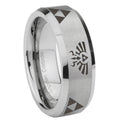 10mm Legend of Zelda Beveled Edges Matte Grey Tungsten Carbide Engraved Ring