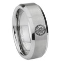 8MM U.S. Army Beveled Brushed Gray Tungsten Custom Ring
