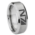 8MM N7 Design Beveled Brushed Gray Tungsten Wedding Band