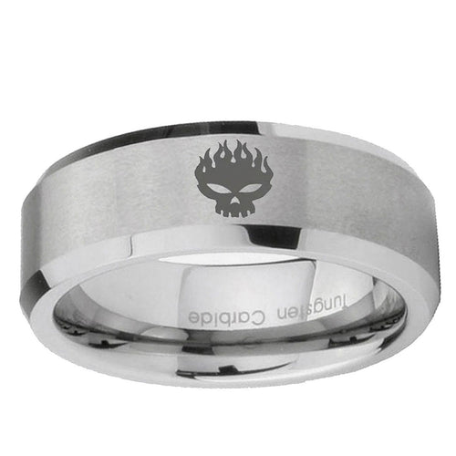 10mm Offspring Beveled Edge Matte Grey Tungsten Ring