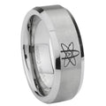 10mm American Atheist Beveled Edges Matte Grey Tungsten Carbide Men's Wedding Band