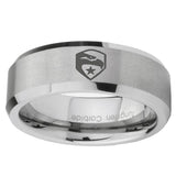 10mm-GI-Joe-Eagle-Beveled-Edges-Matte-Grey-Tungsten-Carbide-Personalized-Ring