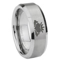 10mm Claddagh Design Beveled Edges Matte Grey Tungsten Carbide Mens Promise Ring