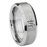 10mm-Kanji-Prayer-Beveled-Edges-Matte-Grey-Tungsten-Carbide-Rings-for-Men