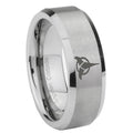 10mm Klingon Beveled Edges Matte Grey Tungsten Carbide Wedding Band Ring
