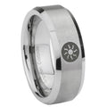 10mm Magic The Gathering Beveled Edges Matte Grey Tungsten Custom Ring for Men