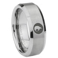 10mm Magic Gathering Beveled Edges Matte Grey Tungsten Carbide Mens Ring