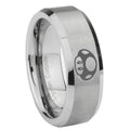 10mm Mario Mushroom Beveled Edges Matte Grey Tungsten Wedding Engraving Ring