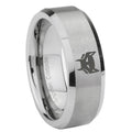 8MM Maximal Beveled Brushed Gray Tungsten Promise Ring Guys