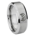 10mm Metroid Beveled Edges Matte Grey Tungsten Carbide Wedding Engagement Ring