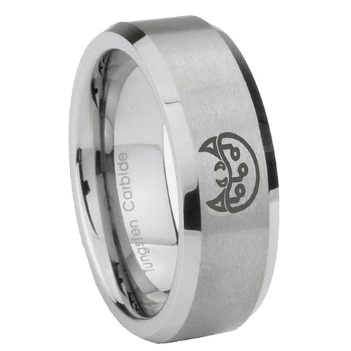 10mm Metroid Beveled Edges Matte Grey Tungsten Carbide Wedding Engagement Ring