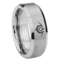 8MM Naga Beveled Brushed Gray Tungsten Personalized Ring