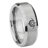 8mm Naga Beveled Edge Brushed Grey Tungsten Men's Engagement Ring