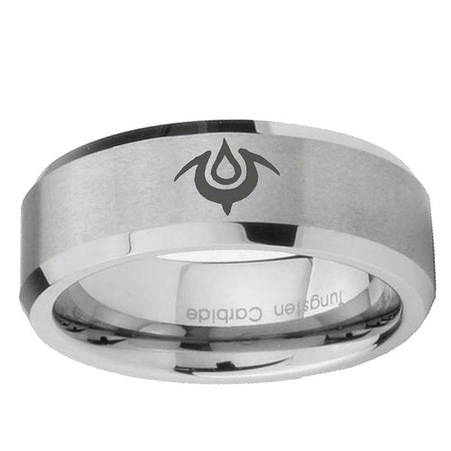 10mm Naga Beveled Edge Matte Grey Tungsten Ring