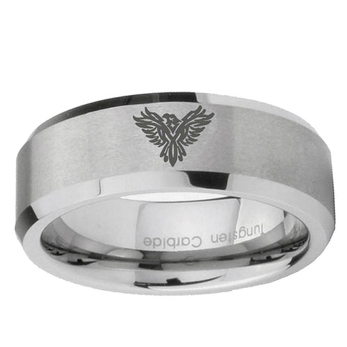 10mm Phoenix Beveled Edge Matte GreyTungsten Ring
