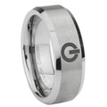 8MM Power Beveled Brushed Gray Tungsten Comfort Fit Ring
