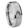 8MM Fishing Beveled Brushed Gray Tungsten Ring For Him
