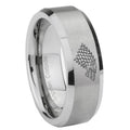 8MM Game of thrones Beveled Gray Tungsten Mens Wedding Band