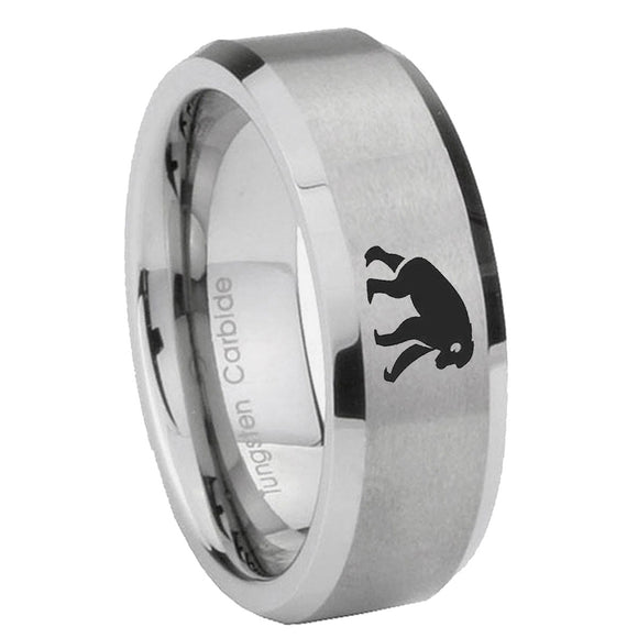 10mm-Chimpanzee-Beveled-Edges-Matte-Grey-Tungsten-Carbide-Mens-Ring-Engraved