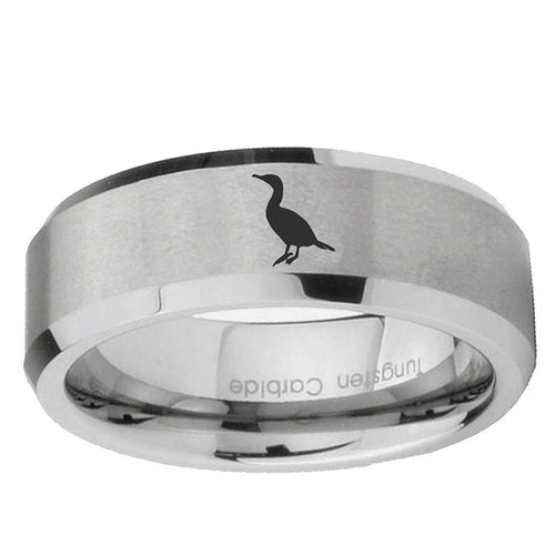 10mm Cormorant Beveled Edge Matte Grey Tungsten Ring