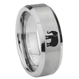 10mm-Elephant-Beveled-Edges-Matte-Grey-Tungsten-Carbide-Mens-Ring-Engraved