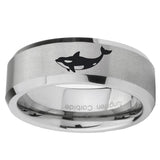 8mm-Keller-Whale-Beveled-Edges-Silver-Tungsten-Carbide-Men's-Band-Ring