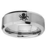 10mm-Octopus-Beveled-Edges-Matte-Grey-Tungsten-Carbide-Mens-Ring-Engraved